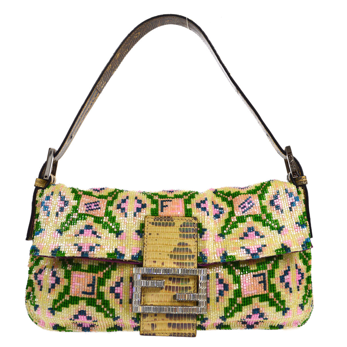 FENDI * 2000s Beaded Baguette Bag Medium