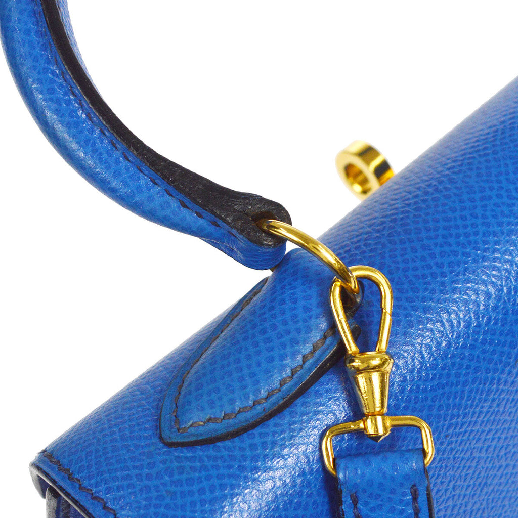HERMES * 1993 KELLY 20 SELLIER Blue France Courchevel