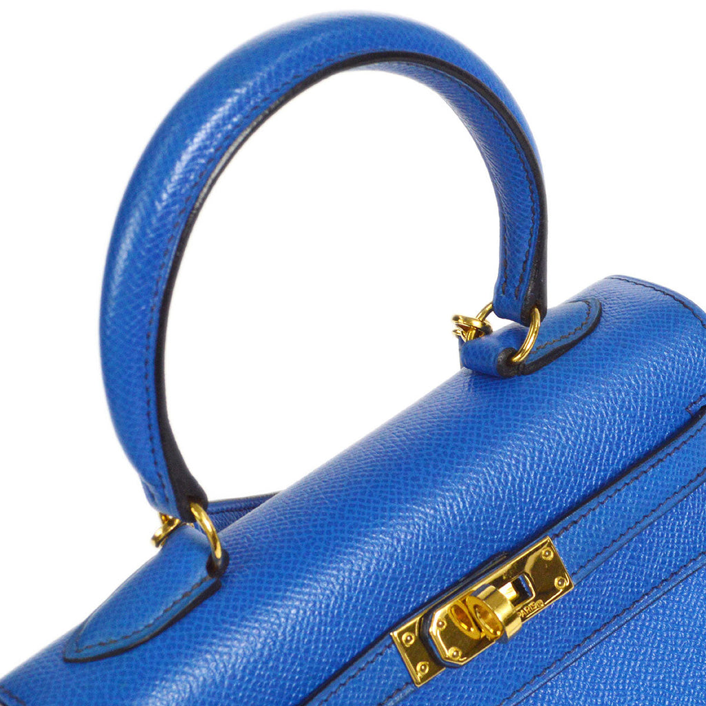 HERMES * 1993 KELLY 20 SELLIER Blue France Courchevel