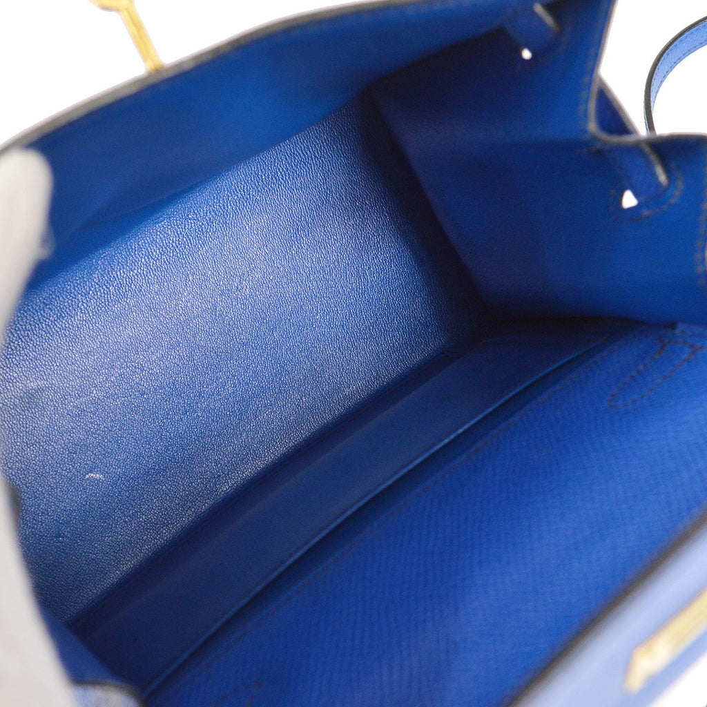 HERMES * 1993 KELLY 20 SELLIER Blue France Courchevel