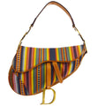 Christian Dior Mexican Striped Saddle Bag Medium