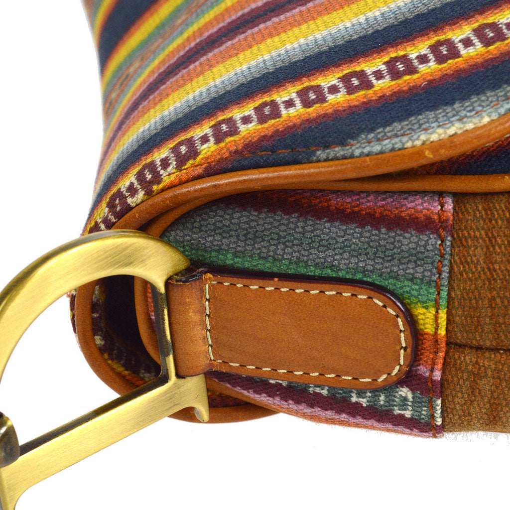 Christian Dior Mexican Striped Saddle Bag Medium