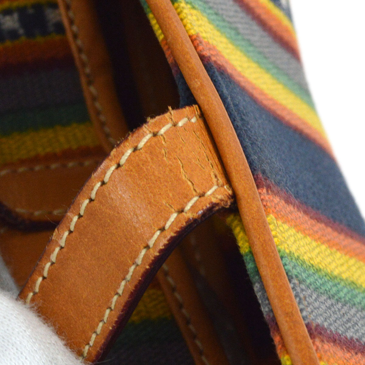Christian Dior Mexican Striped Saddle Bag Medium