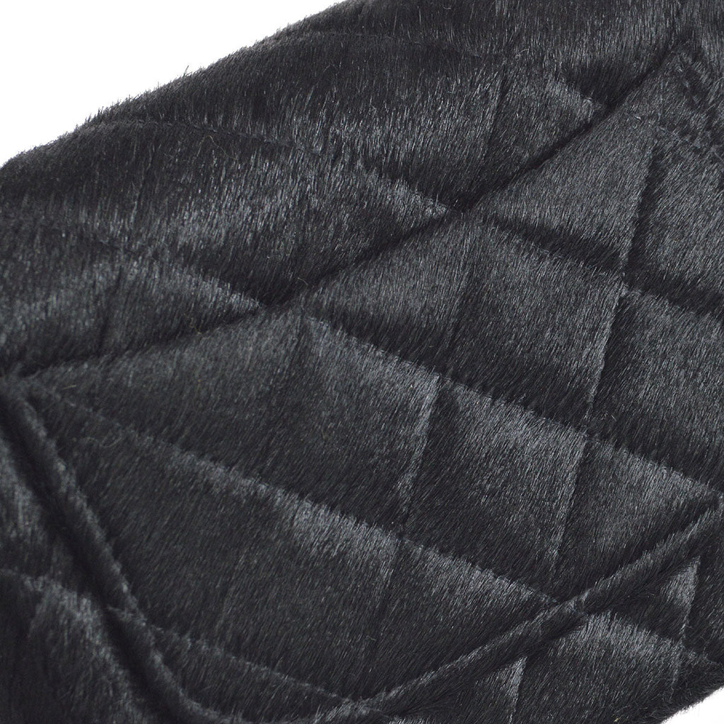 CHANEL * 1991-1994 Classic Flap Handbag Micro Black Pony Hair 57754