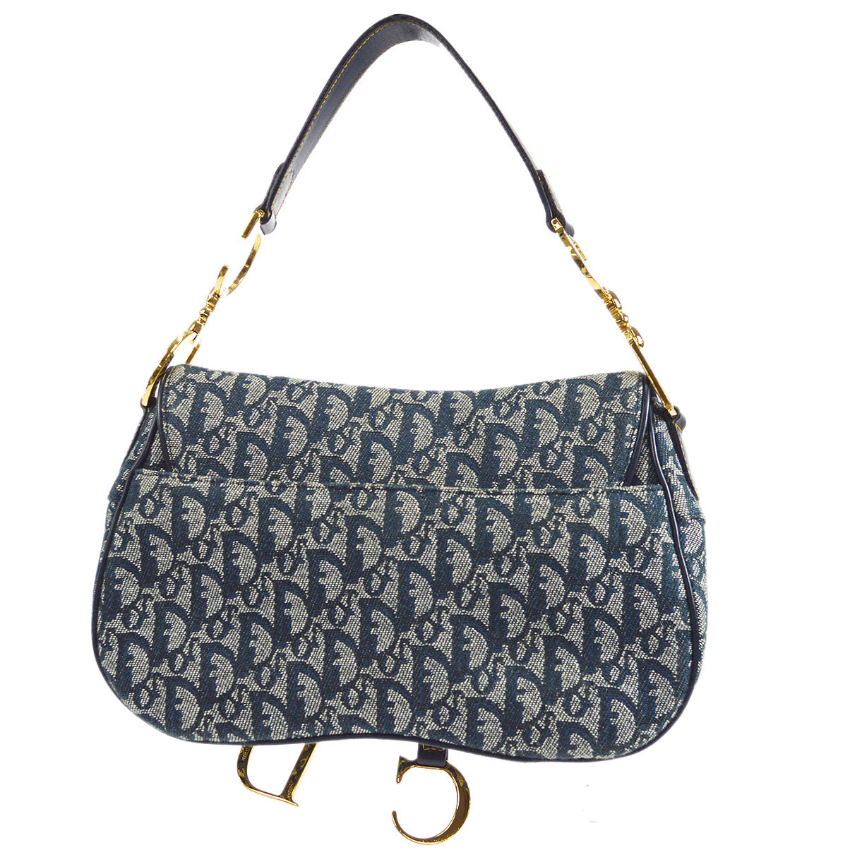 Christian Dior Trotter Double Saddle Bag Large Navy