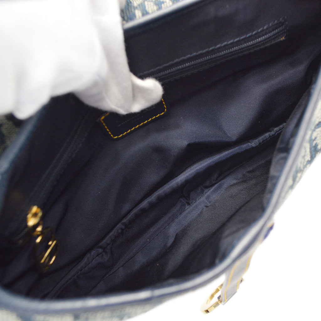 Christian Dior Trotter Double Saddle Bag Large Navy