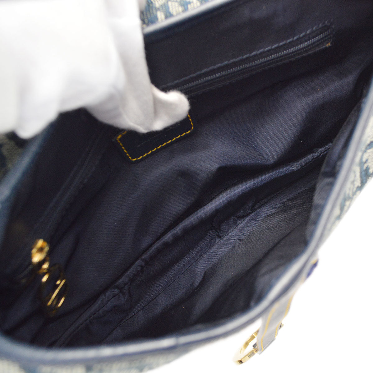 Christian Dior Trotter Double Saddle Bag Large Navy