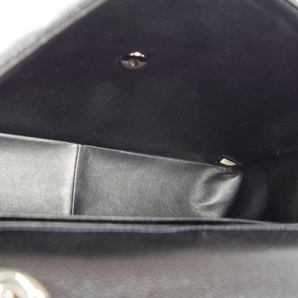CHANEL 2000-2001 Classic Flap Jumbo SHW Black Caviar 27053
