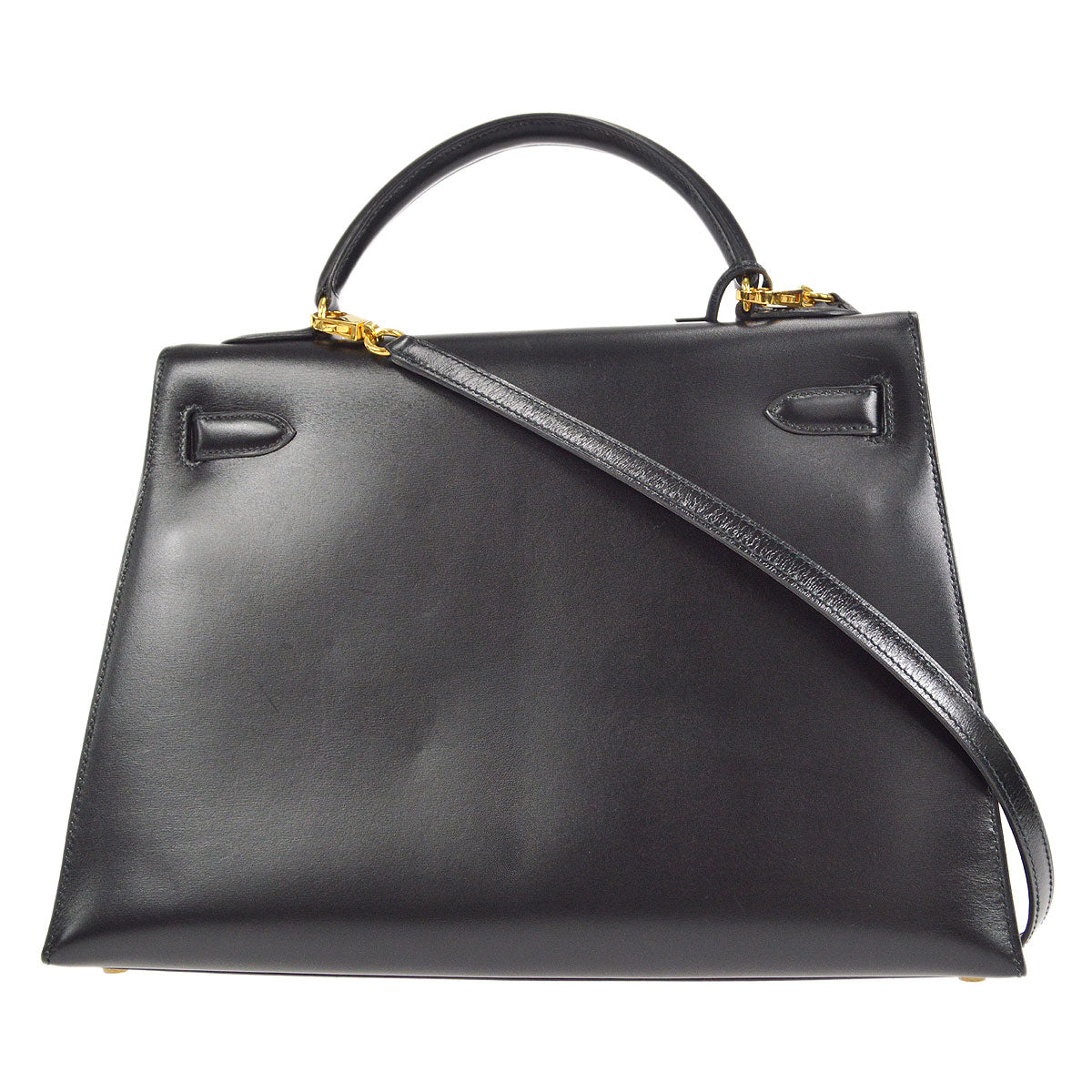 HERMES 1991 KELLY 32 SELLIER Black Box Calf