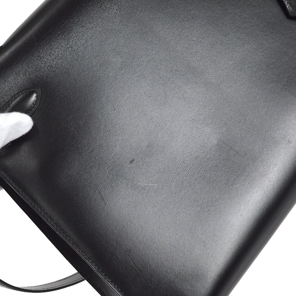HERMES 1991 KELLY 32 SELLIER Black Box Calf