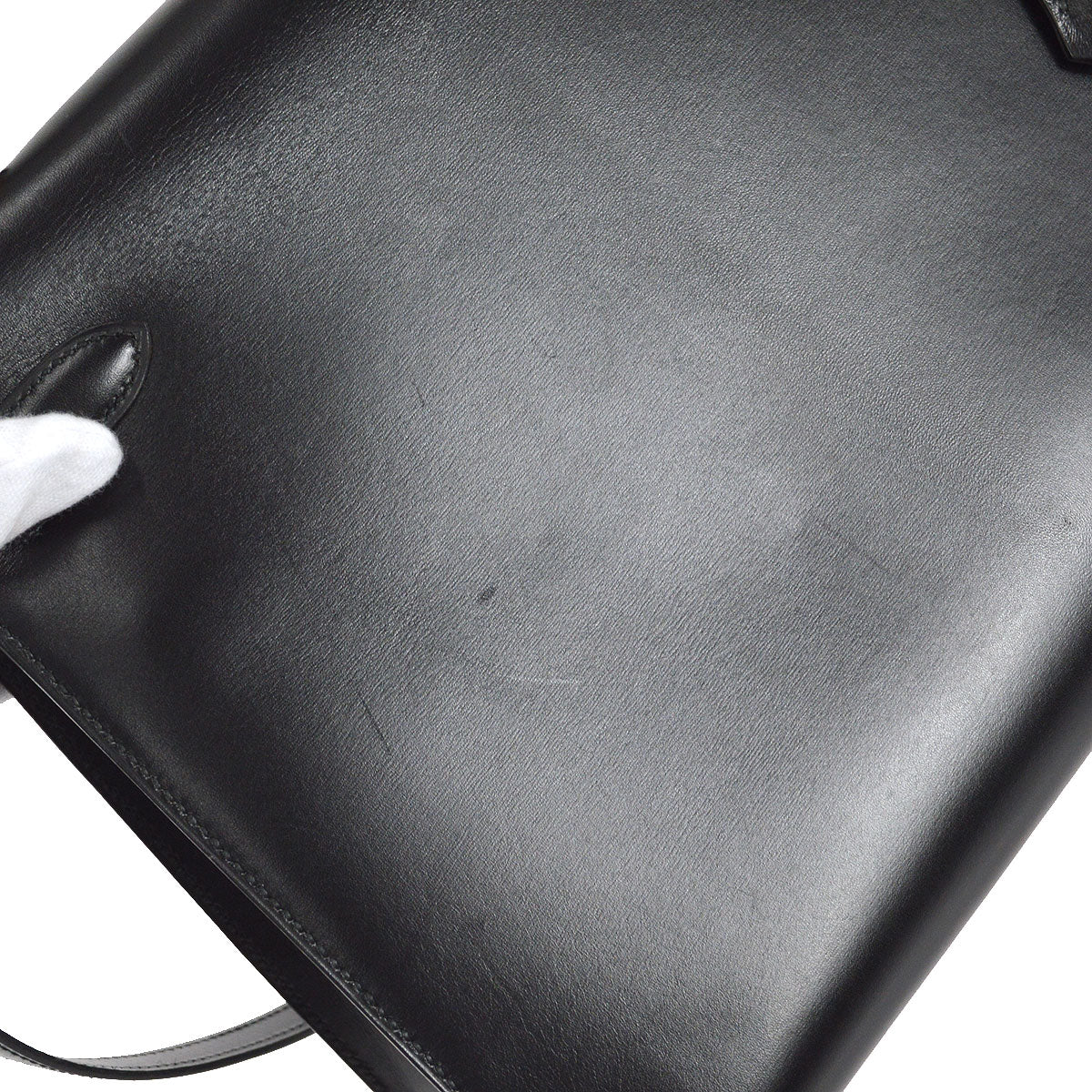 HERMES 1991 KELLY 32 SELLIER Black Box Calf