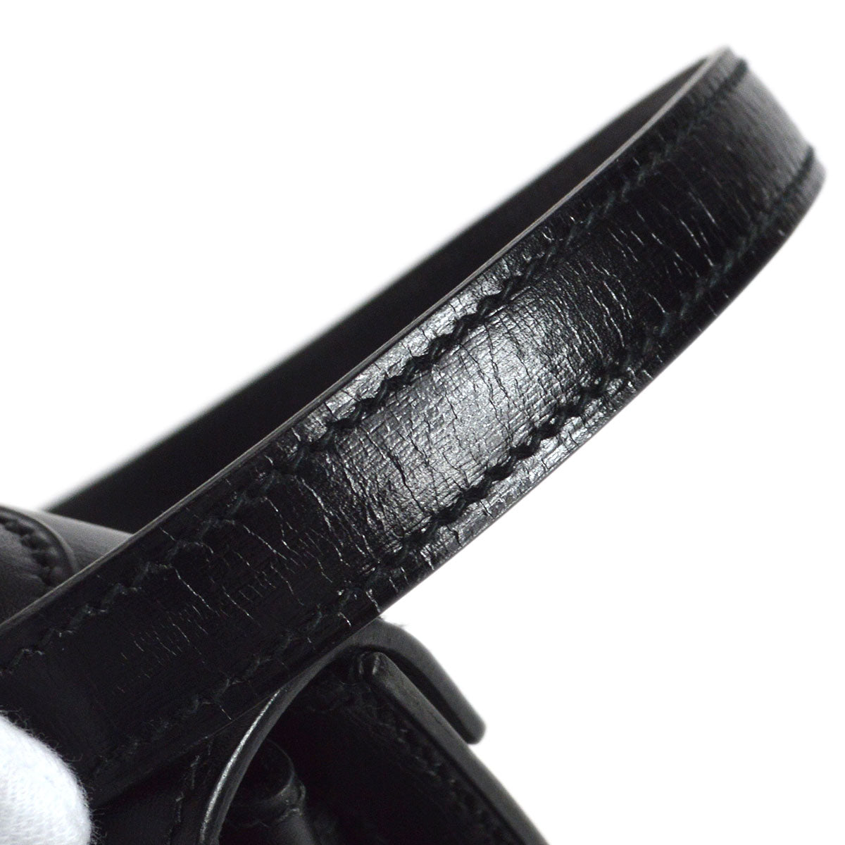 HERMES 1991 KELLY 32 SELLIER Black Box Calf