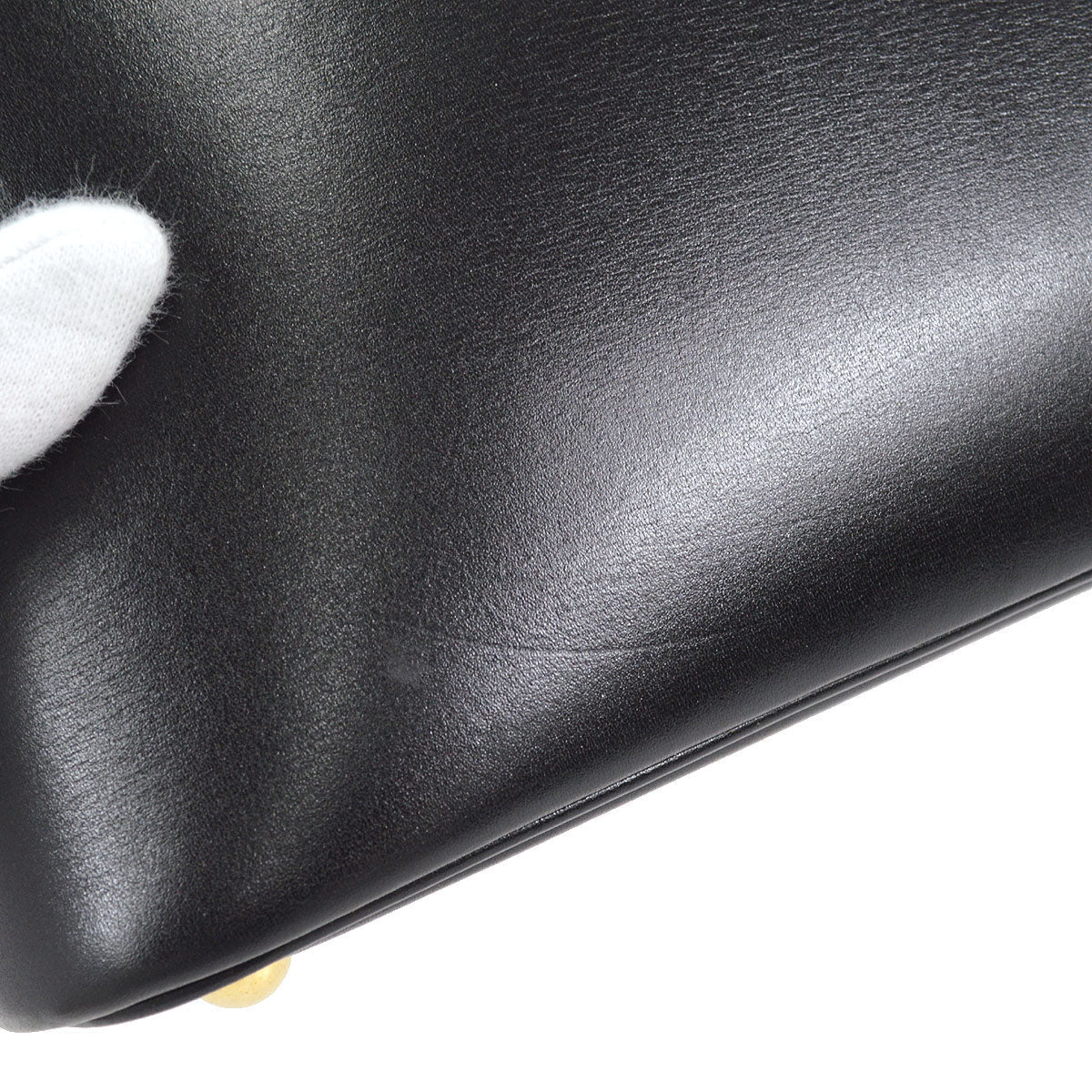 HERMES 2003 BOLIDE 37 Box Calf Vache Black Natural