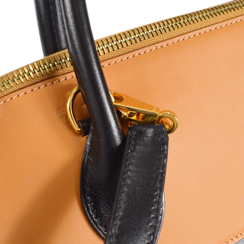 HERMES 2003 BOLIDE 37 Box Calf Vache Black Natural