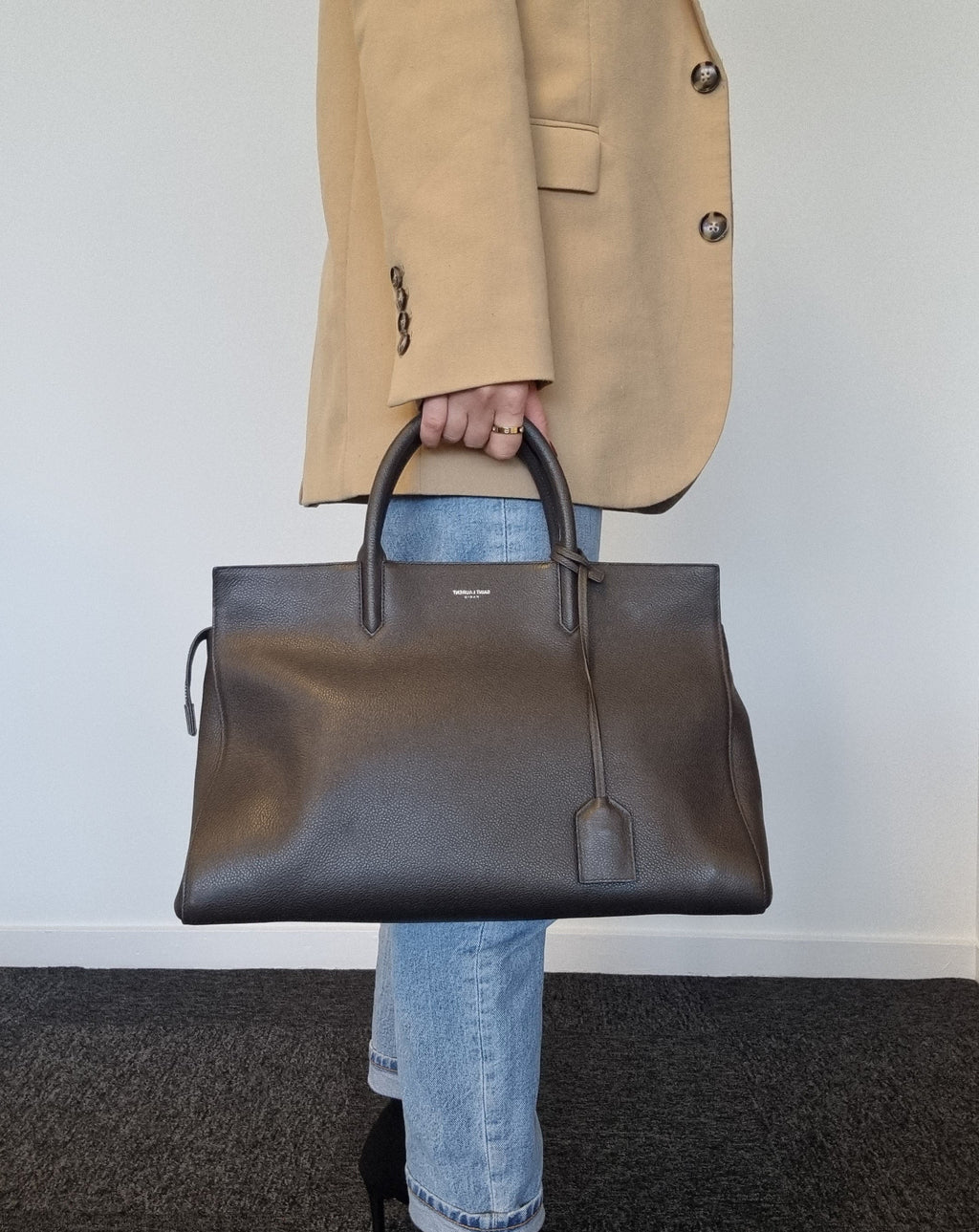 Saint Laurent Cabas Rive Gauche Leather Bag