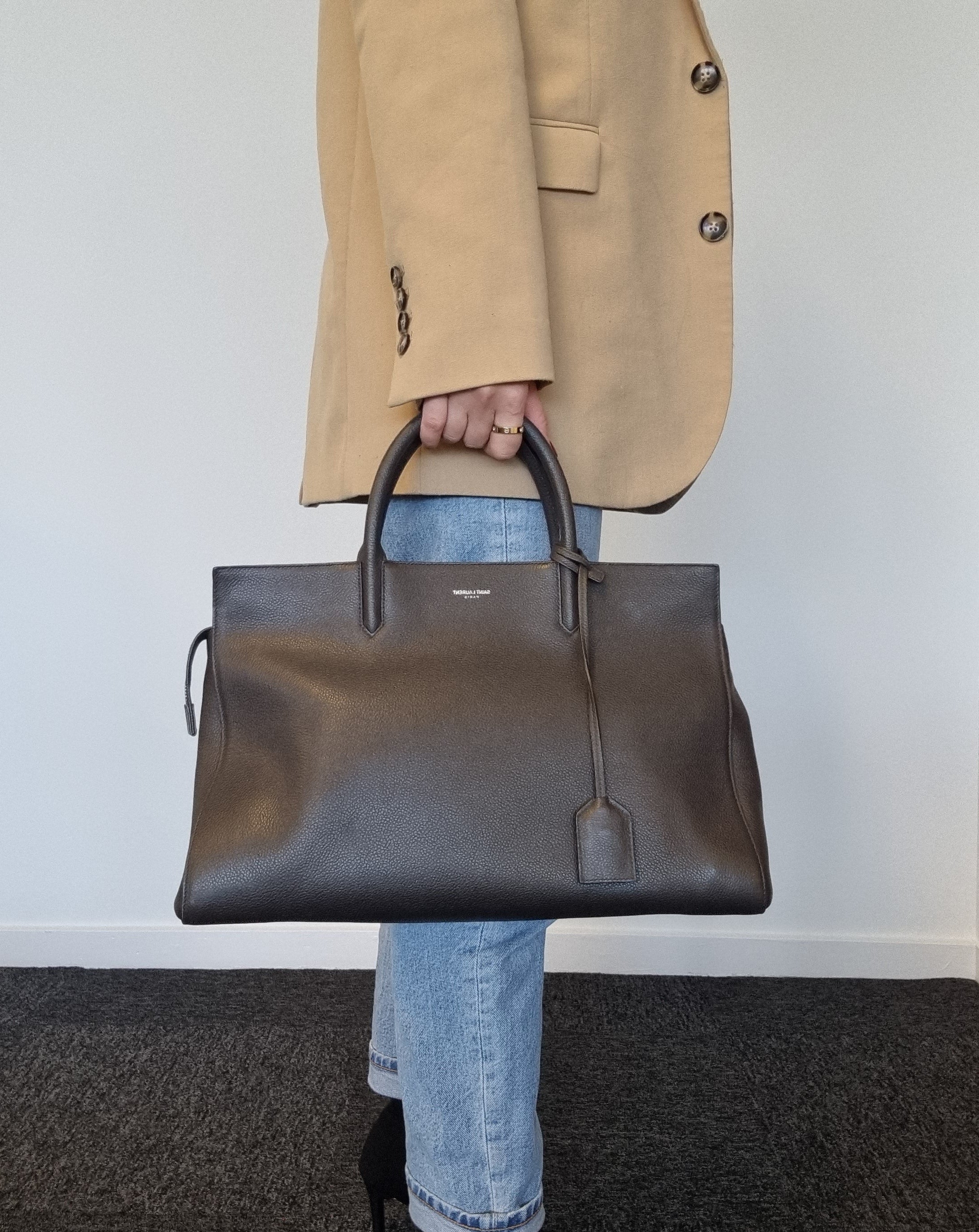 Saint Laurent Cabas Rive Gauche Leather Bag