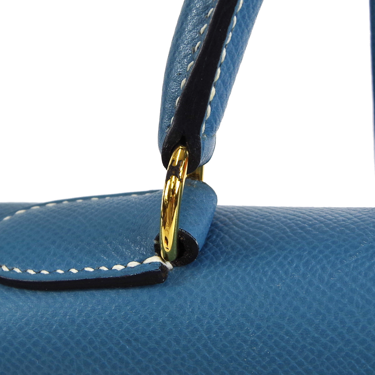 HERMES 1998 KELLY 28 SELLIER Blue Jean Courchevel
