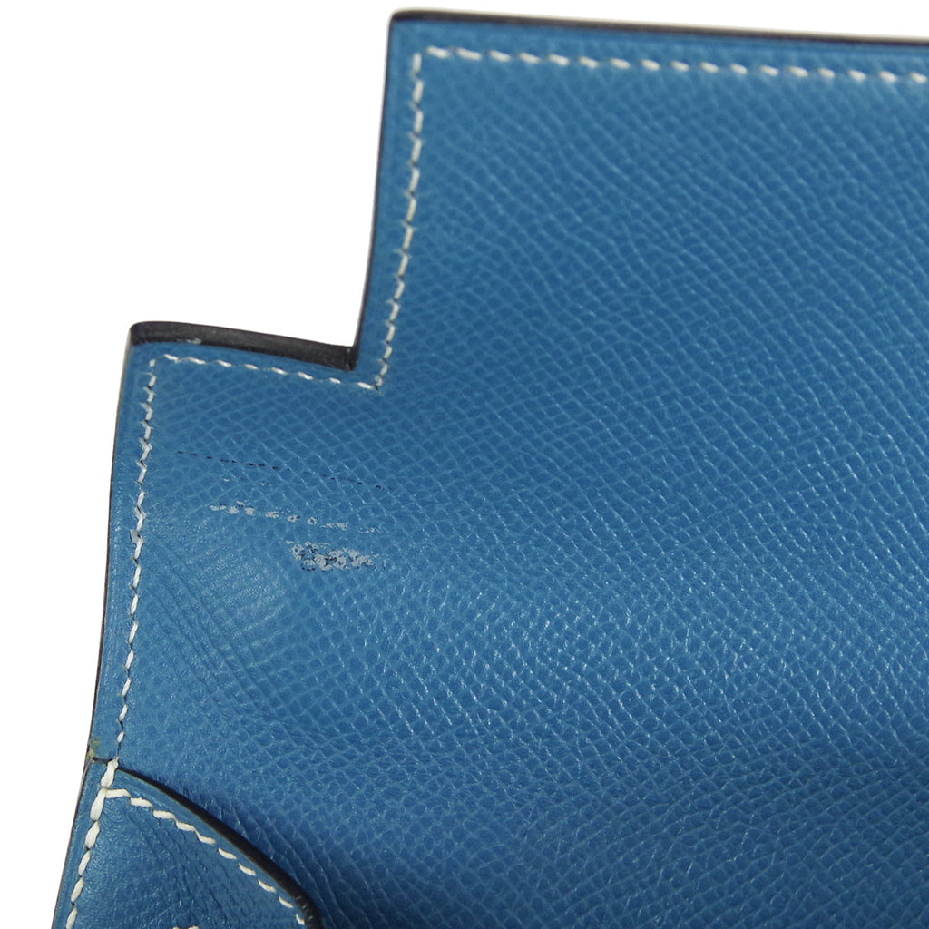 HERMES 1998 KELLY 28 SELLIER Blue Jean Courchevel