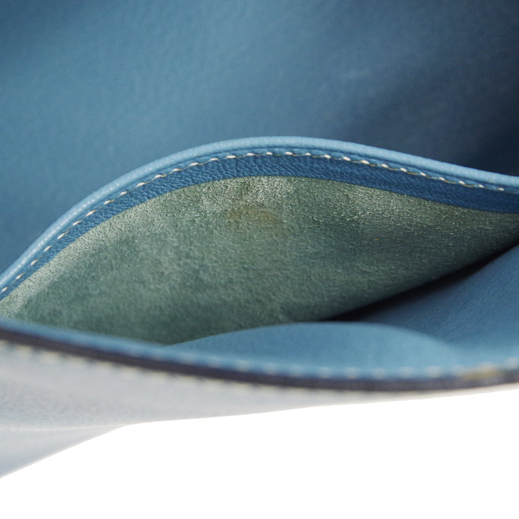 HERMES 1998 KELLY 28 SELLIER Blue Jean Courchevel