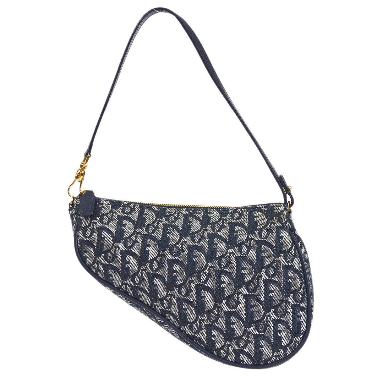 Christian Dior 2000 Trotter Saddle Handbag Navy
