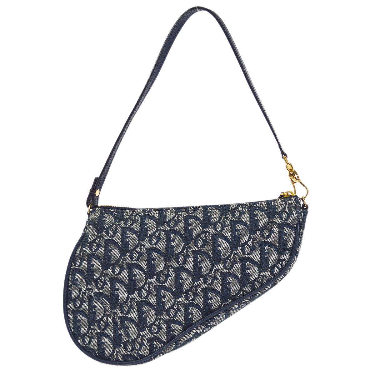 Christian Dior 2000 Trotter Saddle Handbag Navy