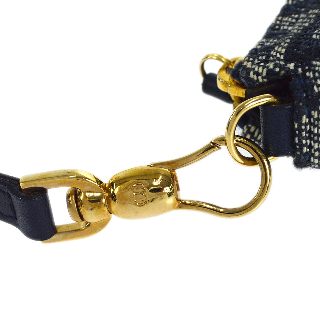 Christian Dior 2000 Trotter Saddle Handbag Navy