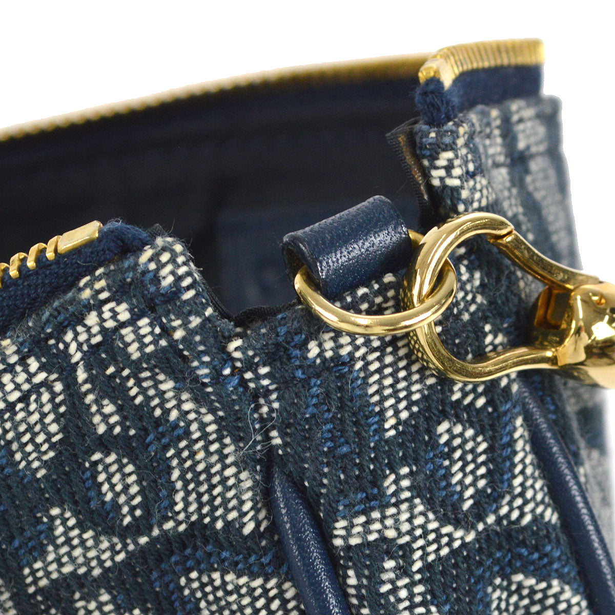 Christian Dior 2000 Trotter Saddle Handbag Navy