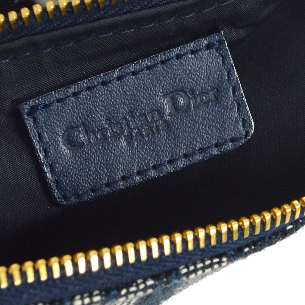 Christian Dior 2000 Trotter Saddle Handbag Navy