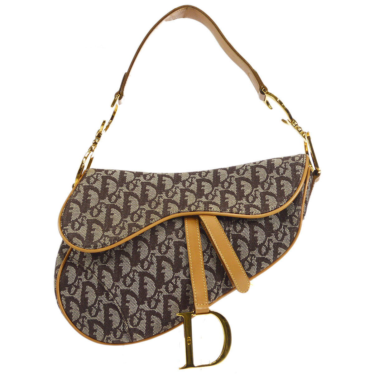 Christian Dior 2001 Trotter Saddle Handbag Brown