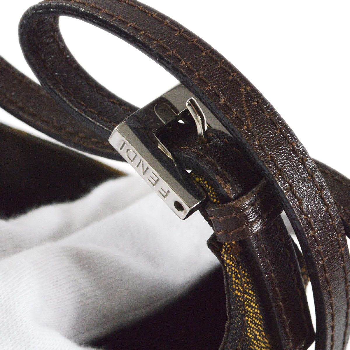 FENDI 2000s Zucca Shoulder Bag Brown