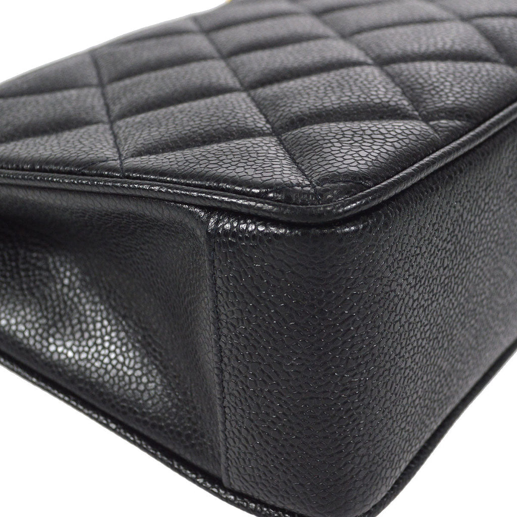 CHANEL 1994-1996 Pocket Tote Medium Black Caviar