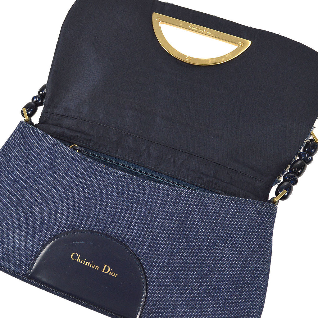 Christian Dior 2000 Maris Pearl Handbag Denim