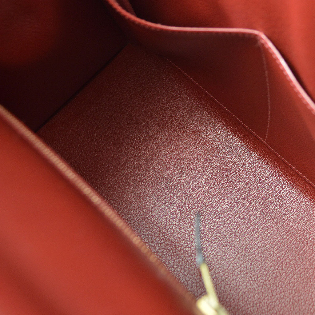 HERMES 1999 KELLY 28 SELLIER Rouge H Box Calf