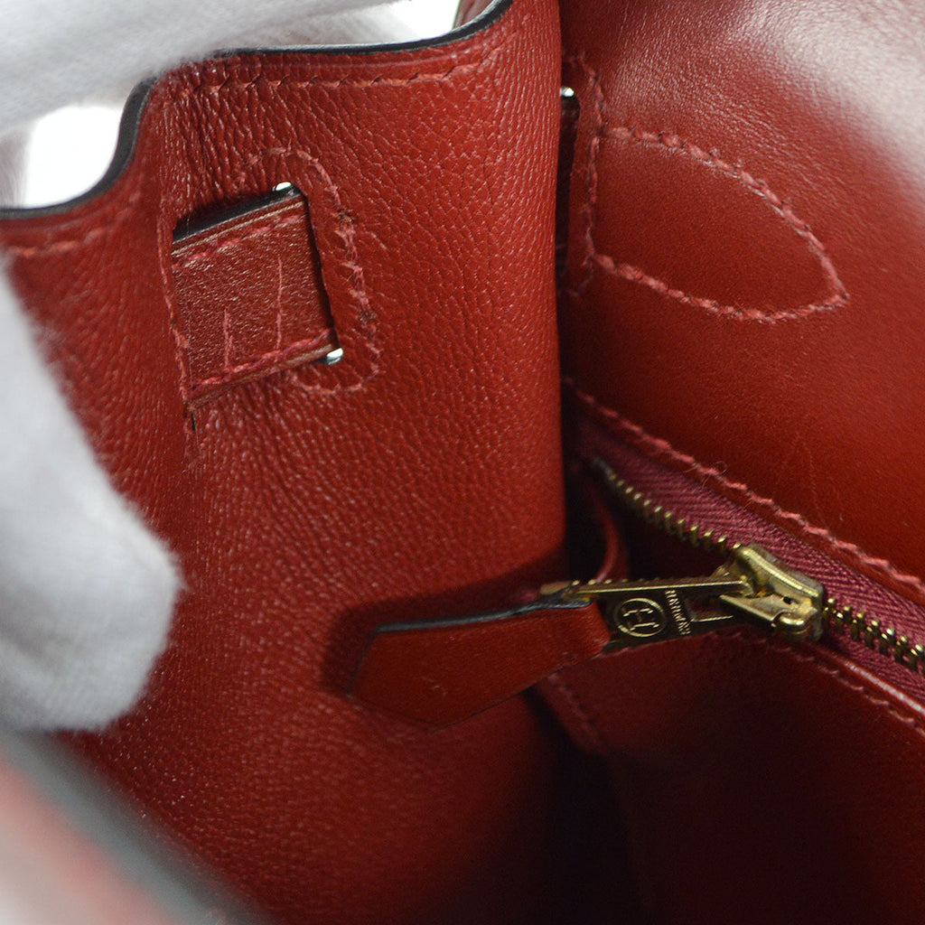 HERMES 1999 KELLY 28 SELLIER Rouge H Box Calf