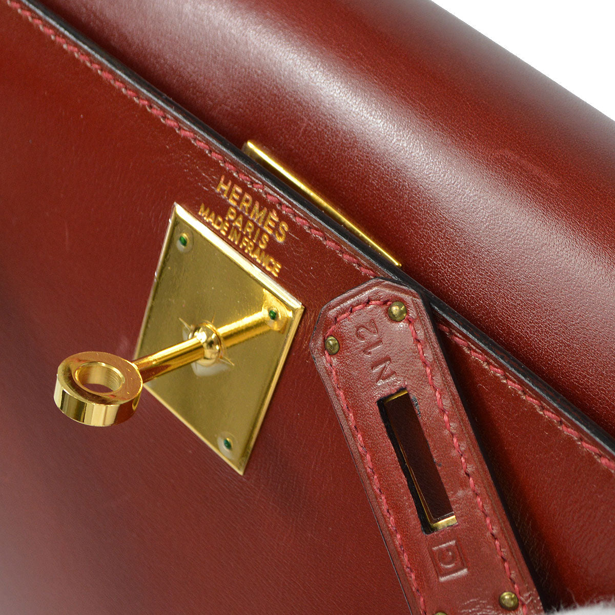 HERMES 1999 KELLY 28 SELLIER Rouge H Box Calf