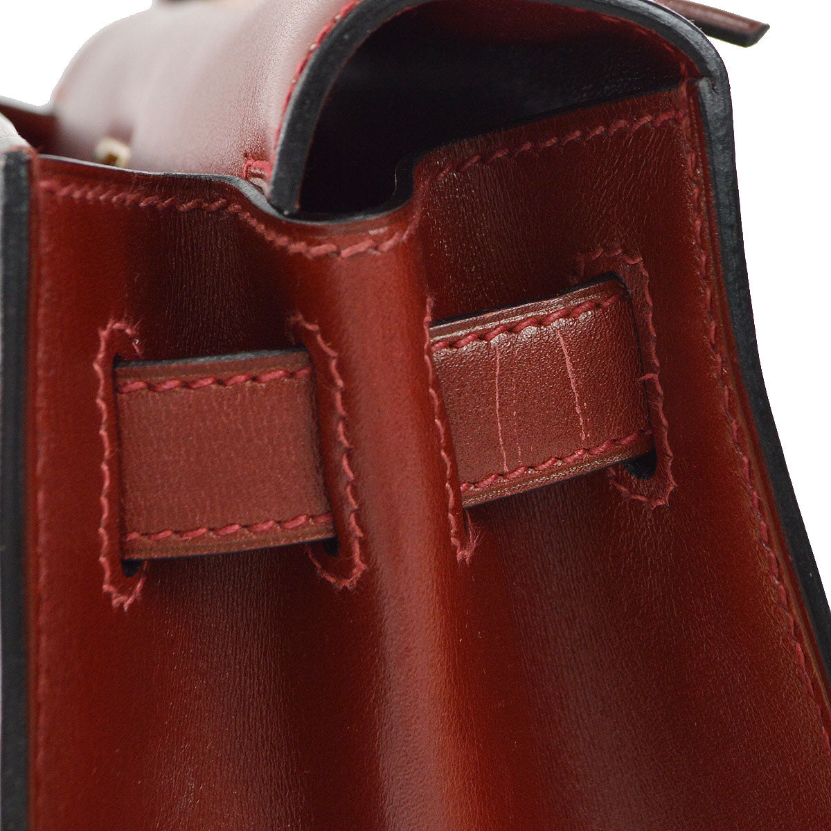 HERMES 1999 KELLY 28 SELLIER Rouge H Box Calf