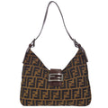 FENDI Zucca Hobo Handbag Brown