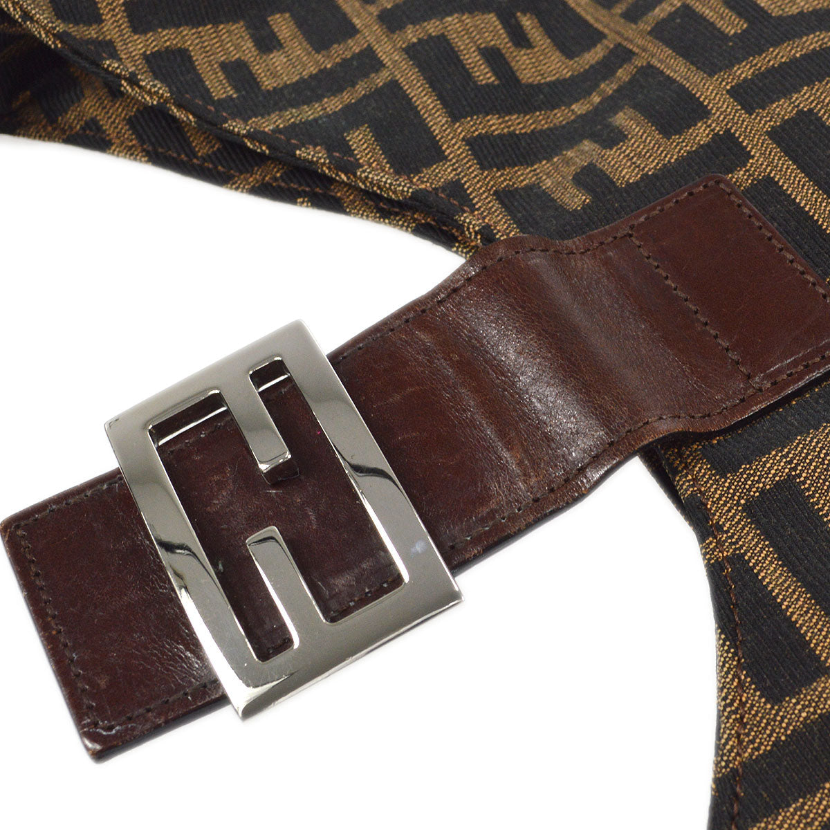 FENDI Zucca Hobo Handbag Brown