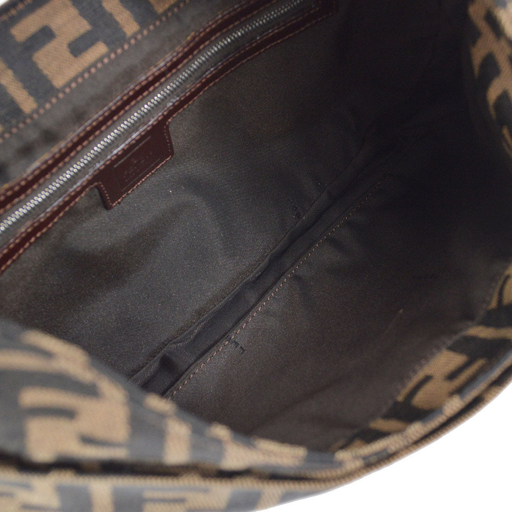 FENDI Zucca Hobo Handbag Brown