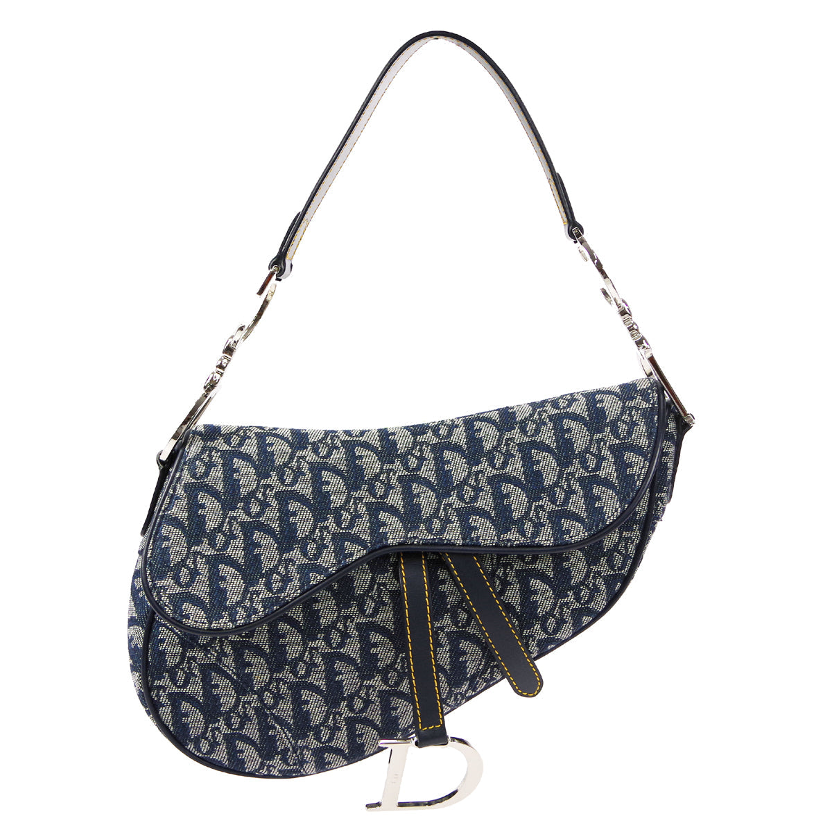 Christian Dior Trotter Saddle Bag Medium Navy