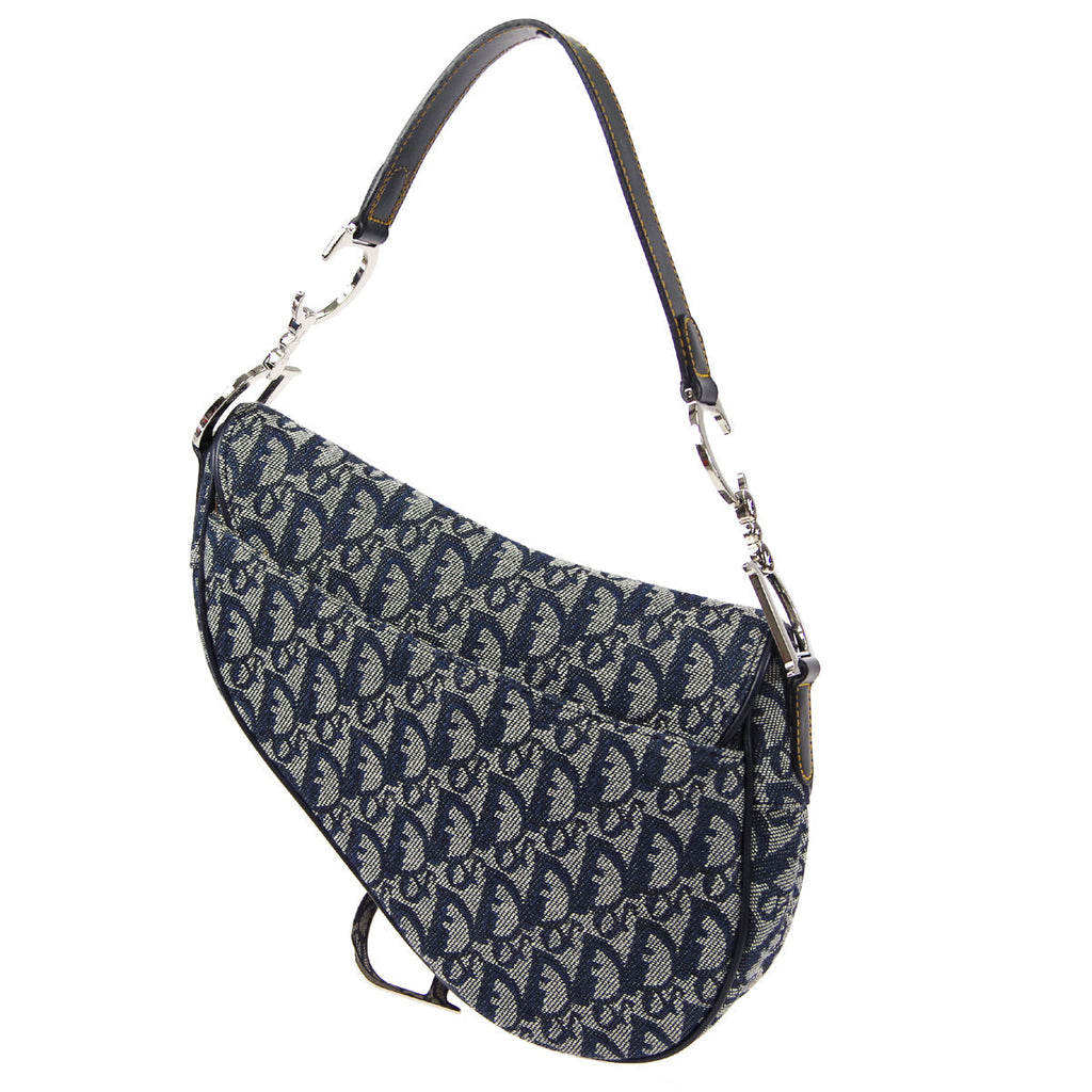 Christian Dior Trotter Saddle Bag Medium Navy