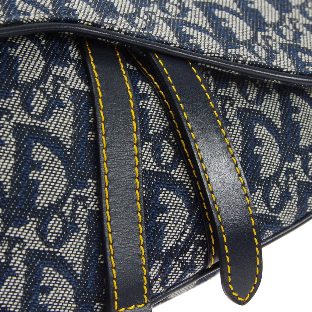 Christian Dior Trotter Saddle Bag Medium Navy