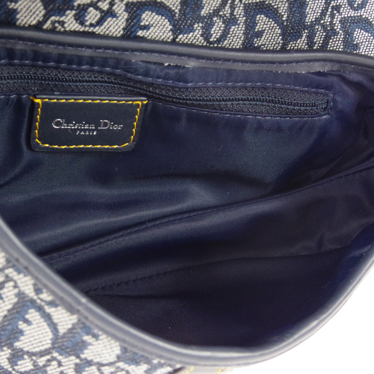Christian Dior Trotter Saddle Bag Medium Navy