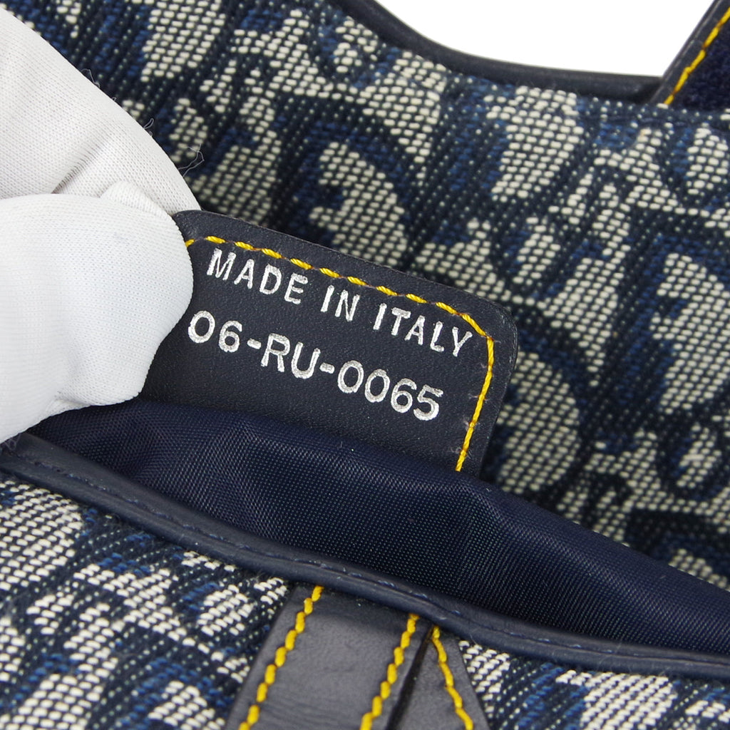 Christian Dior Trotter Saddle Bag Medium Navy