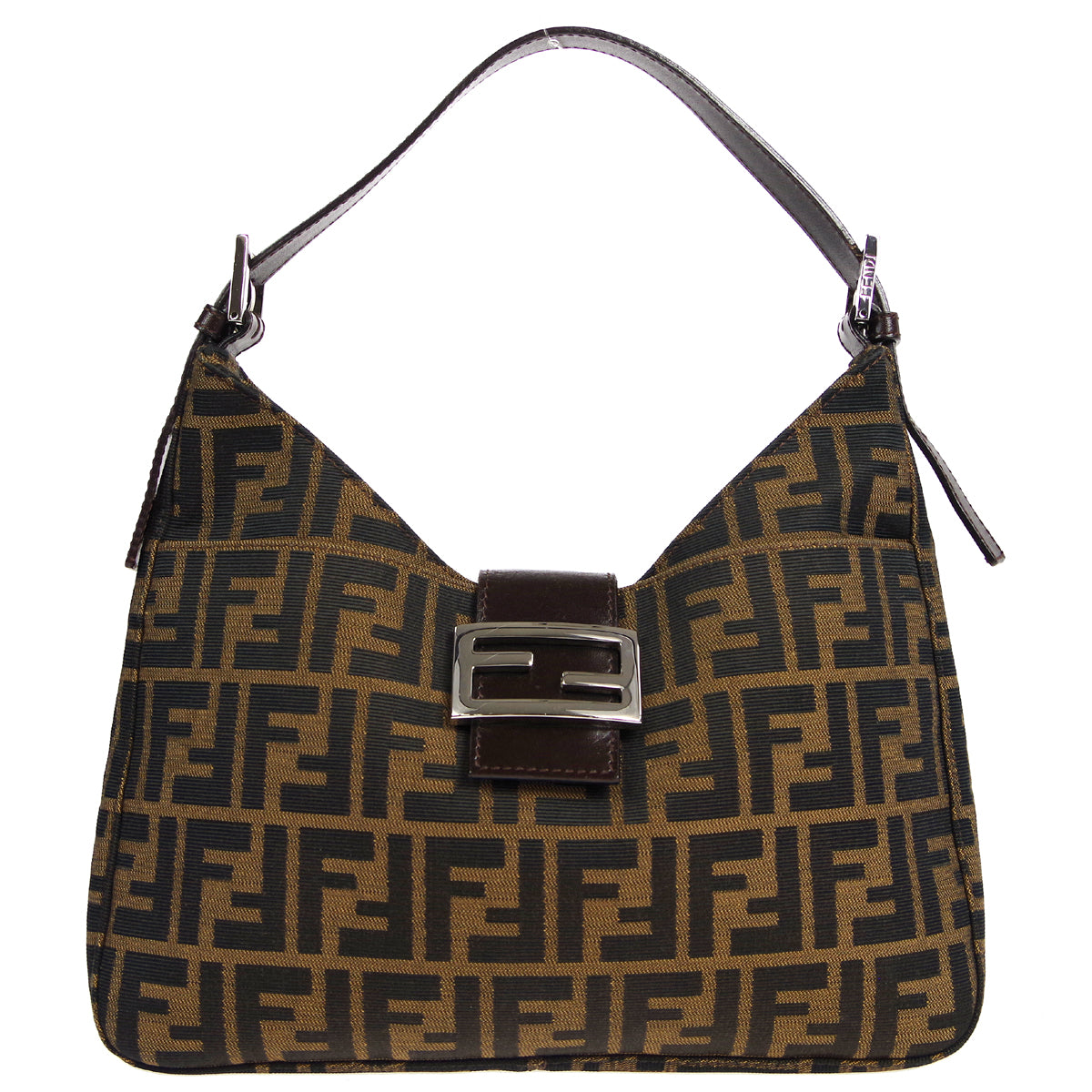 FENDI 1990s Zucca Hobo Bag Brown
