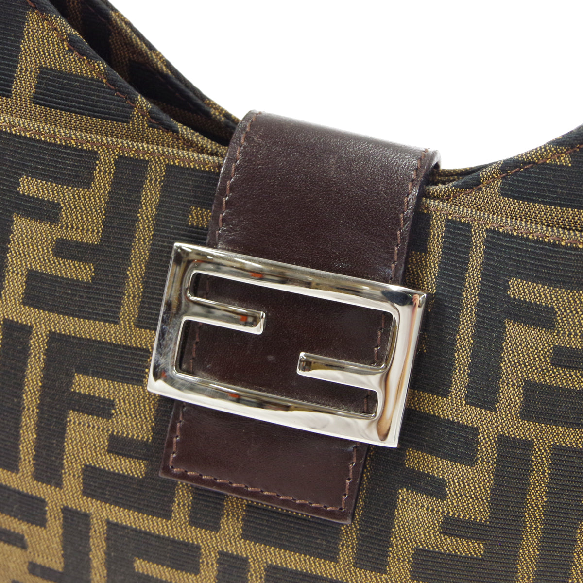 FENDI 1990s Zucca Hobo Bag Brown