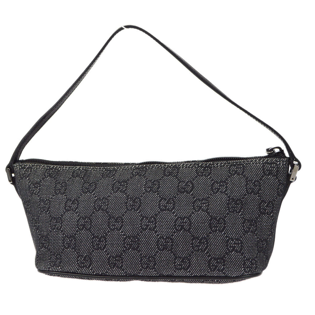 GUCCI GG Handbag Black Denim