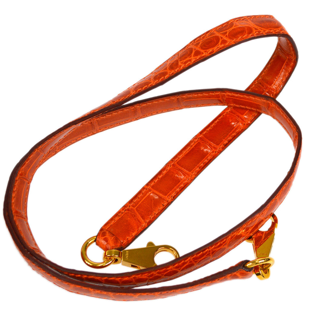 HERMES * 2005 KELLY 25 SELLIER Orange Porosus