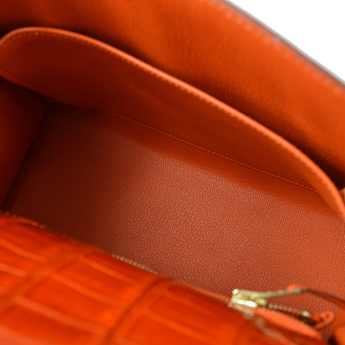 HERMES * 2005 KELLY 25 SELLIER Orange Porosus