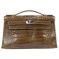 HERMES * 2008 KELLY POCHETTE Gris Elephant Alligator